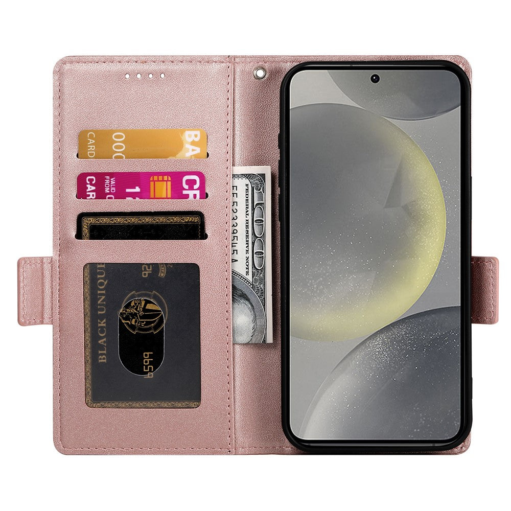 DF-010 For Samsung Galaxy S25 Stand Case PU Leather Wallet Phone Cover