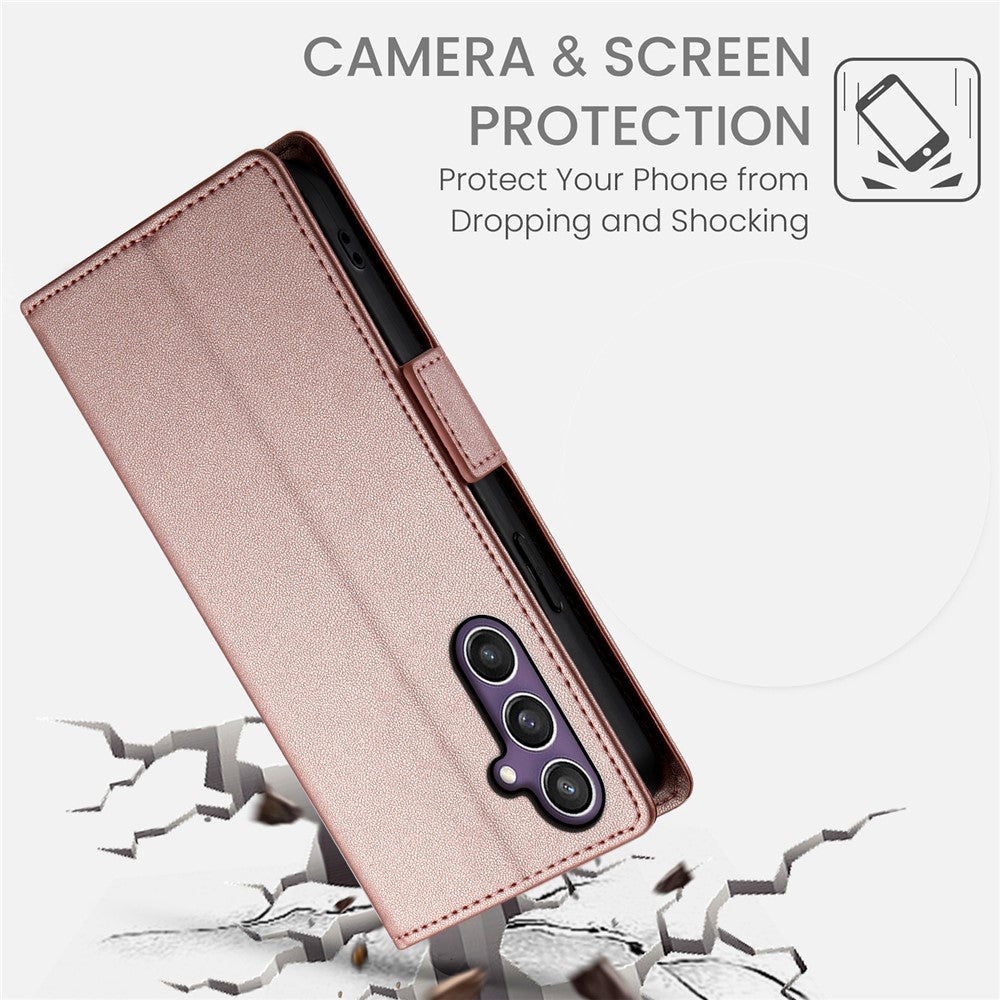 DF-010 For Samsung Galaxy S25 Stand Case PU Leather Wallet Phone Cover