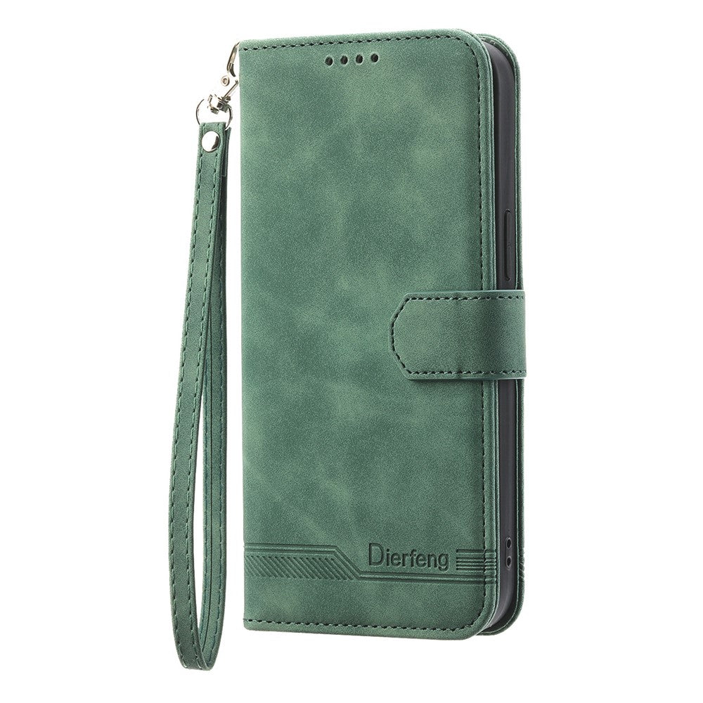 DIERFENG DF-03 For Xiaomi Redmi Note 14 Pro 5G / Poco X7 5G Leather Case Lines Imprint Wallet Phone Cover