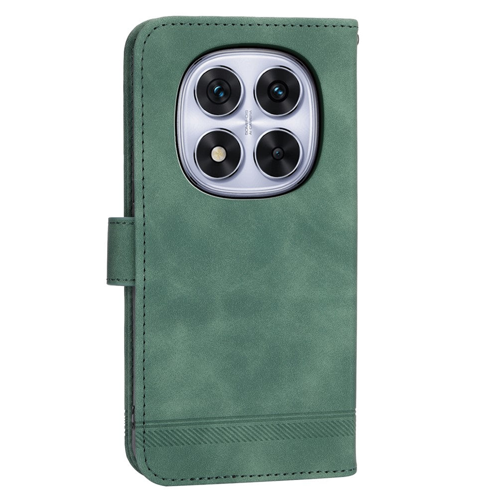 DIERFENG DF-03 For Xiaomi Redmi Note 14 Pro 5G / Poco X7 5G Leather Case Lines Imprint Wallet Phone Cover