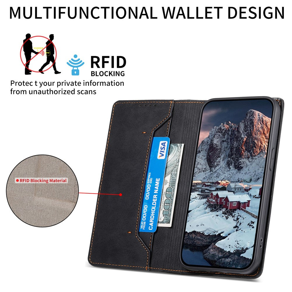 DF-05 For Xiaomi Redmi Note 14 Pro 5G / Poco X7 5G Wallet Case RFID Blocking PU Leather Phone Cover