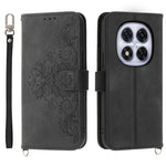 For Xiaomi Redmi Note 14 Pro 5G / Poco X7 5G Case Flower Pattern PU Leather Wallet Phone Cover with Strap
