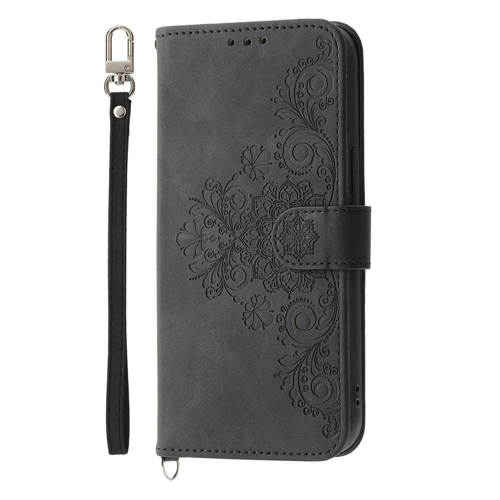For Xiaomi Redmi Note 14 Pro 5G / Poco X7 5G Case Flower Pattern PU Leather Wallet Phone Cover with Strap