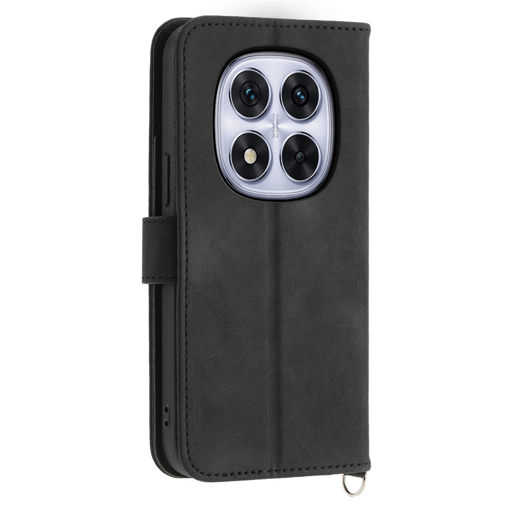 For Xiaomi Redmi Note 14 Pro 5G / Poco X7 5G Case Flower Pattern PU Leather Wallet Phone Cover with Strap