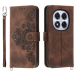 For Xiaomi Redmi Note 14 Pro 5G / Poco X7 5G Case Flower Pattern PU Leather Wallet Phone Cover with Strap