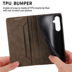 DF-05 For Samsung Galaxy S25 Wallet Case RFID Blocking PU Leather Phone Cover