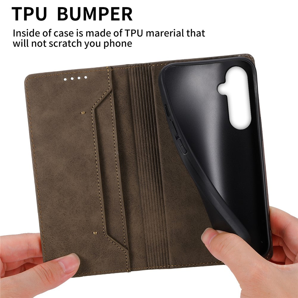 DF-05 For Samsung Galaxy S25 Wallet Case RFID Blocking PU Leather Phone Cover