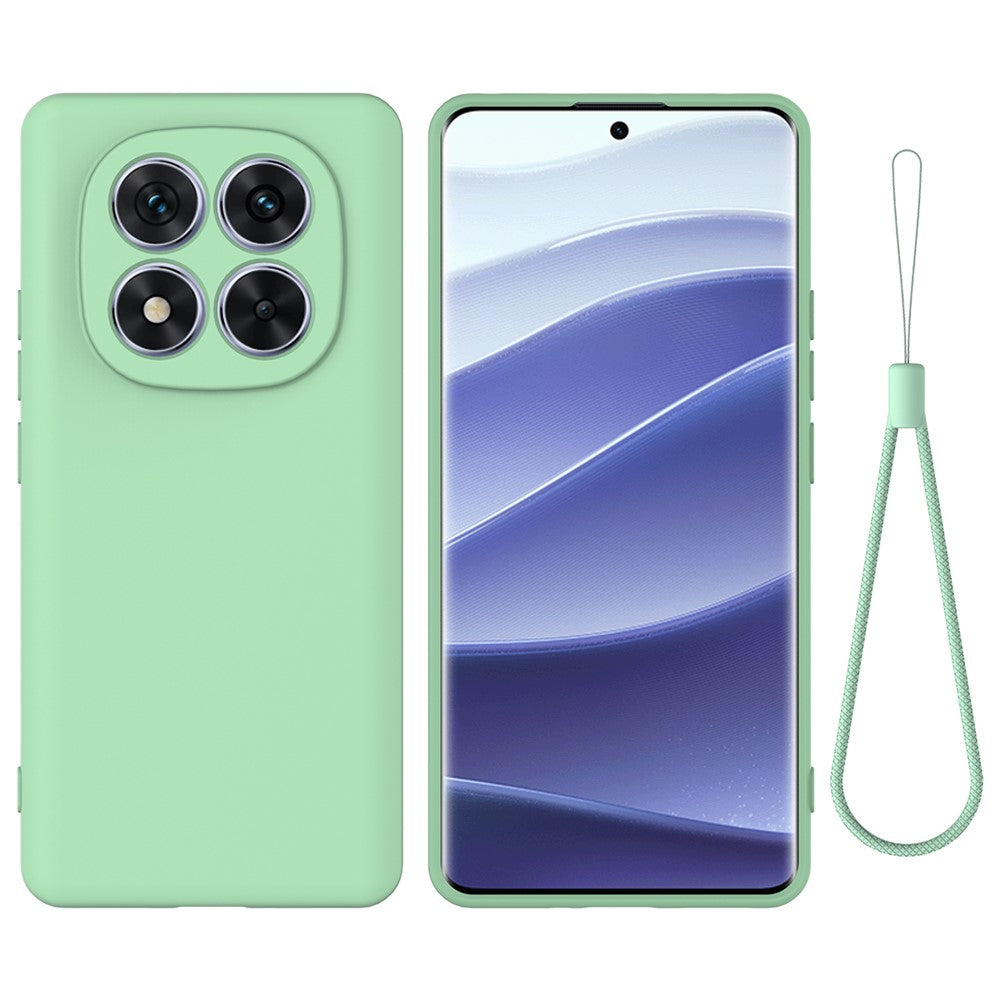 For Xiaomi Redmi Note 14 Pro 5G / Poco X7 5G Case Liquid Silicone Anti-Scratch Phone Cover with Hand Strap