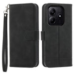 DIERFENG DF-03 For Xiaomi Redmi Note 14 5G Leather Case Lines Imprint Wallet Phone Cover
