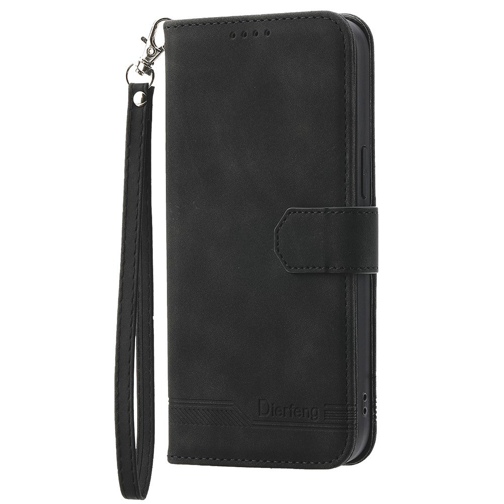 DIERFENG DF-03 For Xiaomi Redmi Note 14 5G Leather Case Lines Imprint Wallet Phone Cover