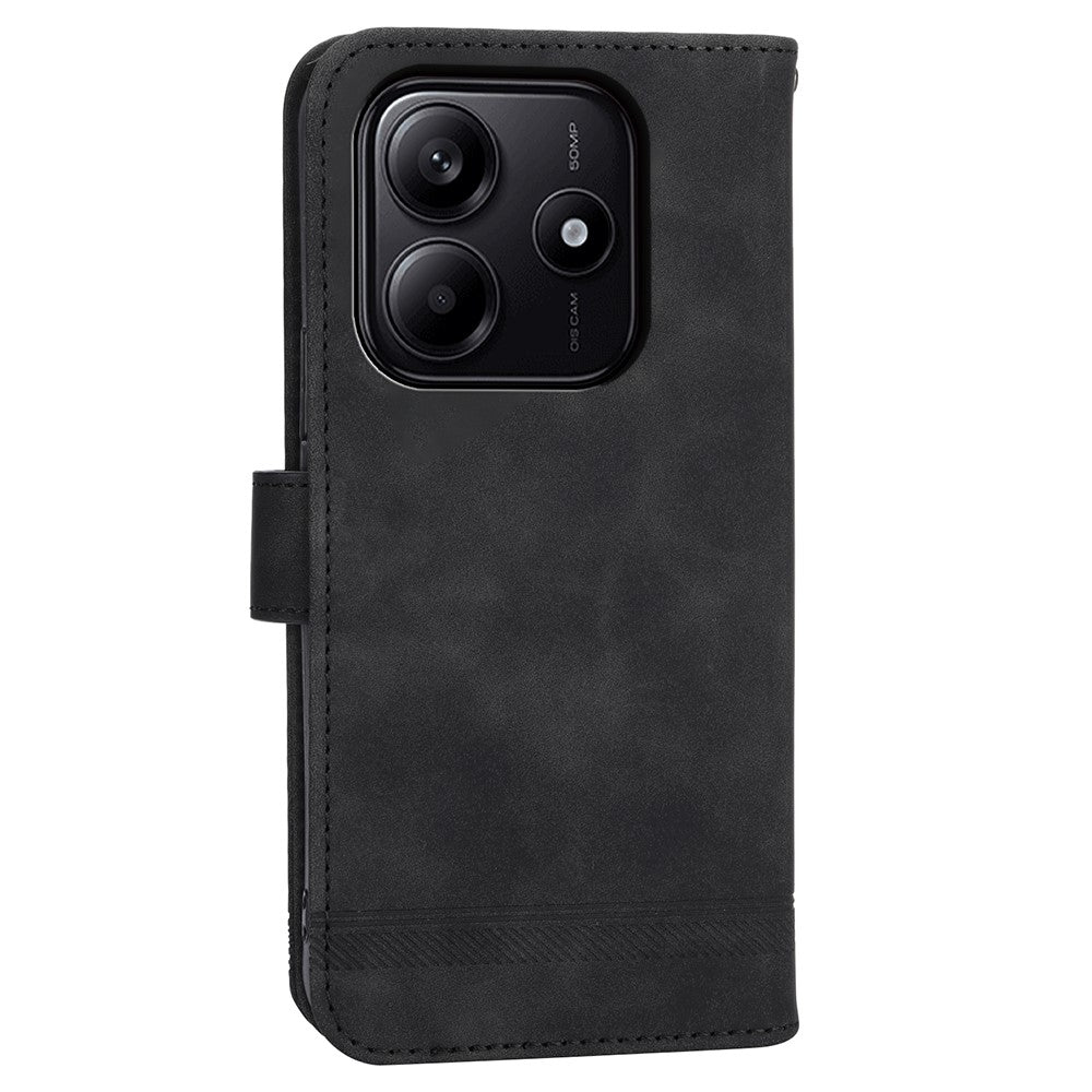 DIERFENG DF-03 For Xiaomi Redmi Note 14 5G Leather Case Lines Imprint Wallet Phone Cover