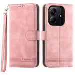 DIERFENG DF-03 For Xiaomi Redmi Note 14 5G Leather Case Lines Imprint Wallet Phone Cover
