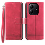 DIERFENG DF-03 For Xiaomi Redmi Note 14 5G Leather Case Lines Imprint Wallet Phone Cover