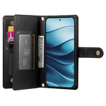 DF-011 For Xiaomi Redmi Note 14 5G Case Zipper Pocket Wallet Leather Phone Cover with Straps