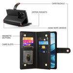DF-011 For Xiaomi Redmi Note 14 5G Case Zipper Pocket Wallet Leather Phone Cover with Straps