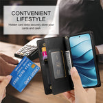 DF-011 For Xiaomi Redmi Note 14 5G Case Zipper Pocket Wallet Leather Phone Cover with Straps