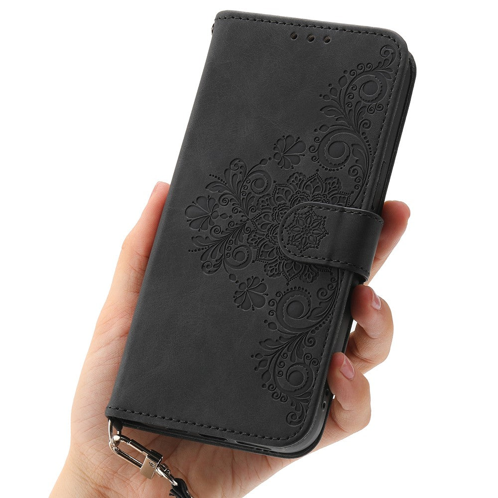 For Xiaomi Redmi Note 14 5G Case Flower Pattern PU Leather Wallet Phone Cover with Strap