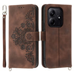 For Xiaomi Redmi Note 14 5G Case Flower Pattern PU Leather Wallet Phone Cover with Strap