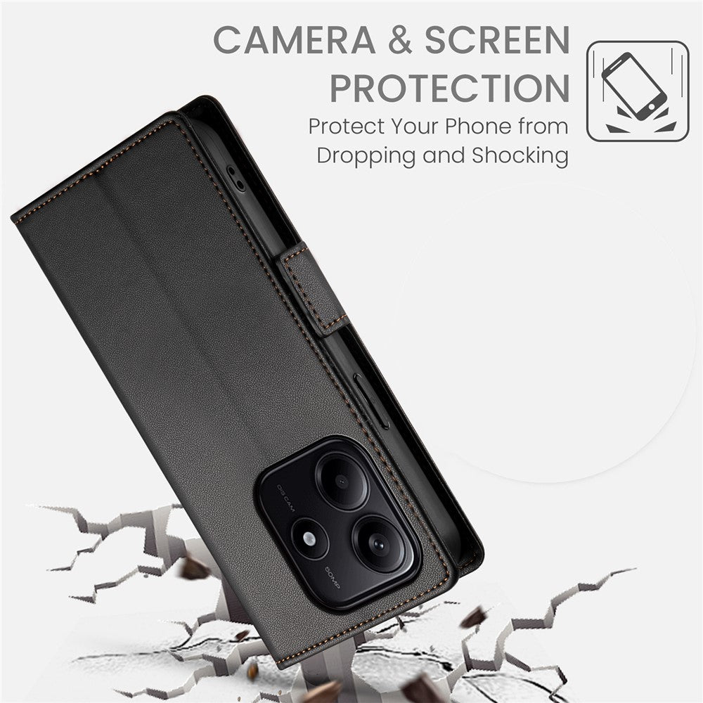 DF-010 For Xiaomi Redmi Note 14 5G Stand Case PU Leather Wallet Phone Cover