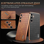 AZNS For Samsung Galaxy S25 Case Electroplating Crocodile Texture PU+TPU Phone Cover