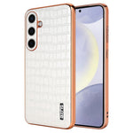 AZNS For Samsung Galaxy S25 Case Electroplating Crocodile Texture PU+TPU Phone Cover