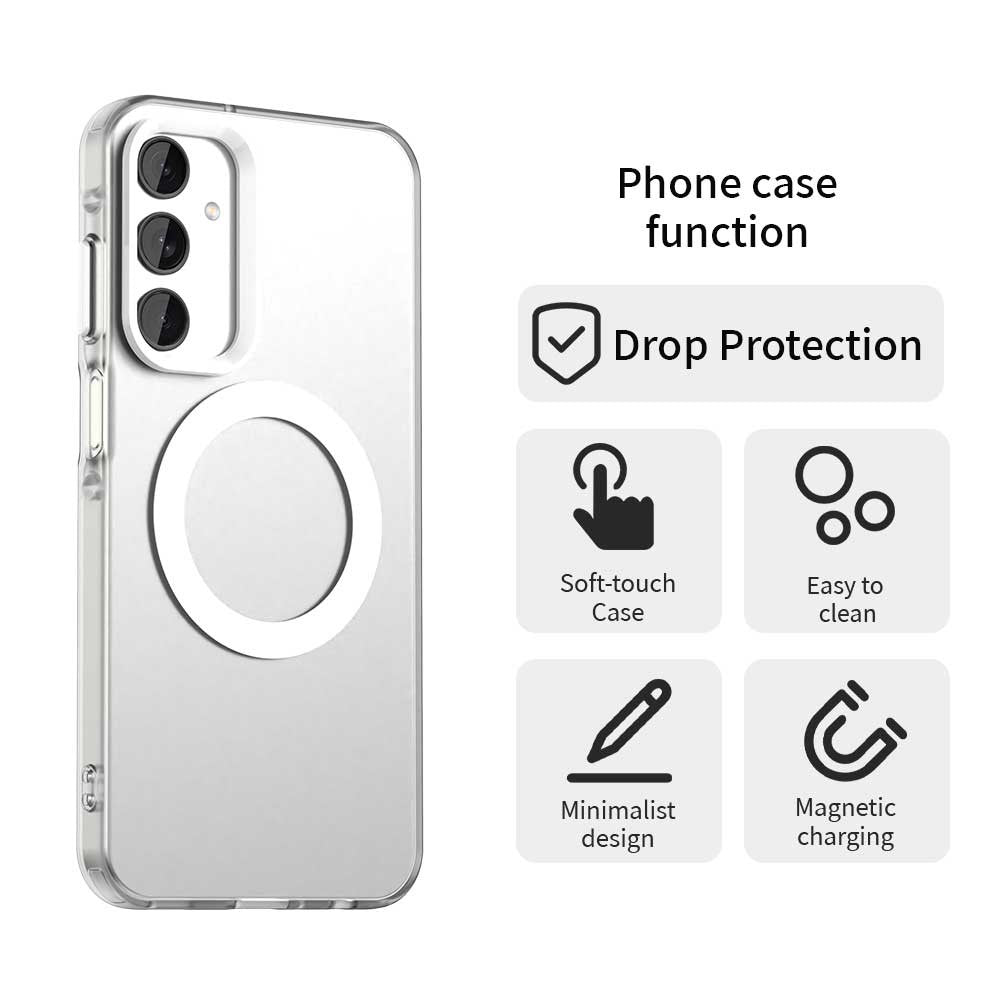 For Samsung Galaxy A25 5G (Global) (161mm) Magnetic Case PC+TPU+PET Anti-Drop Phone Cover
