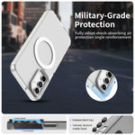 Til Samsung Galaxy A15 4G / 5G Magnetisk Etui PC+TPU+PET Anti-Fald Telefoncover