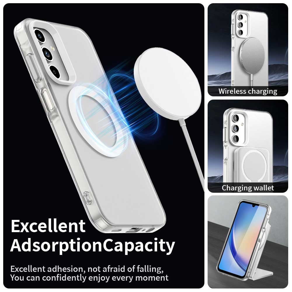 Til Samsung Galaxy A15 4G / 5G Magnetisk Etui PC+TPU+PET Anti-Fald Telefoncover