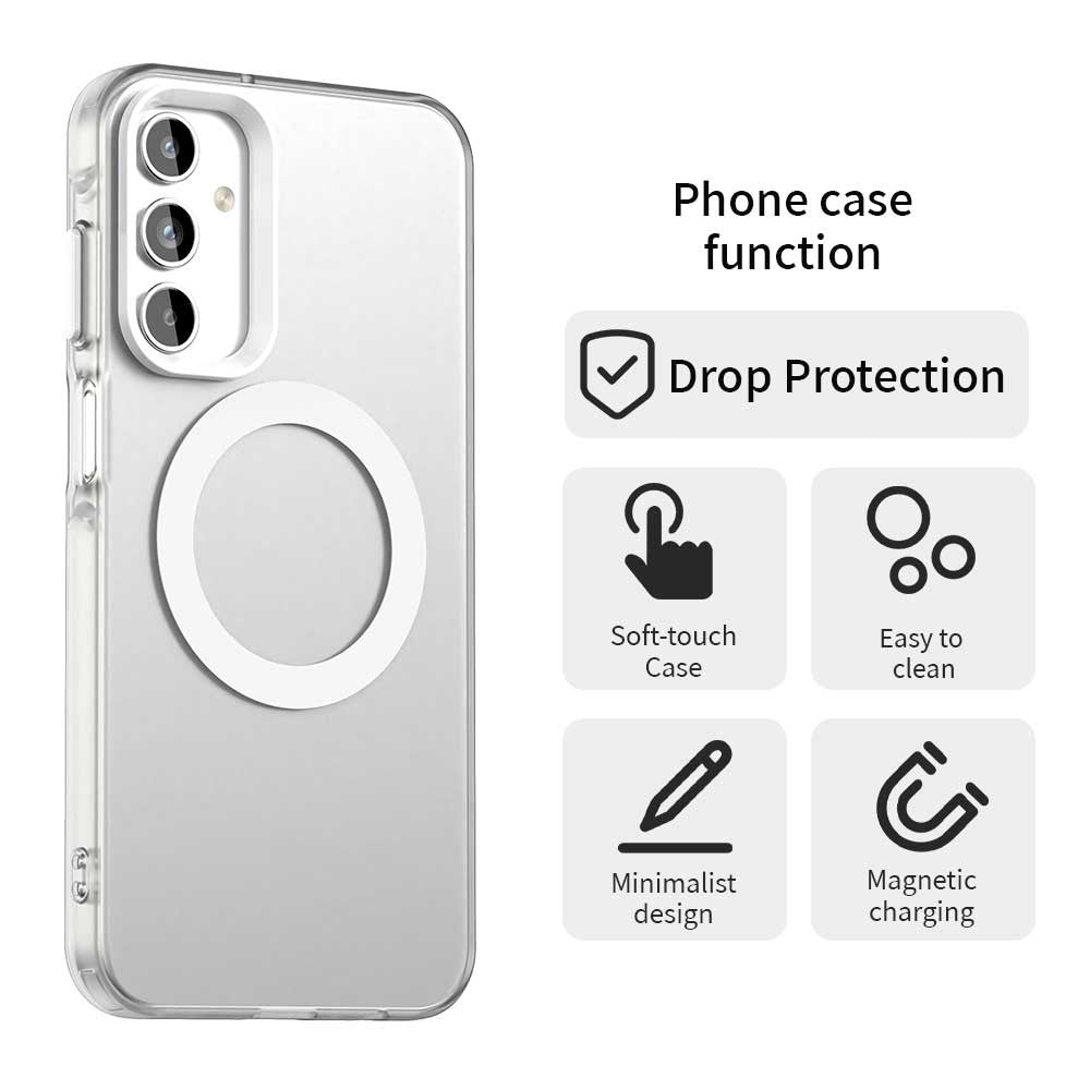 Til Samsung Galaxy A15 4G / 5G Magnetisk Etui PC+TPU+PET Anti-Fald Telefoncover