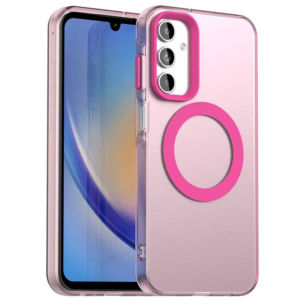 Til Samsung Galaxy A15 4G / 5G Magnetisk Etui PC+TPU+PET Anti-Fald Telefoncover