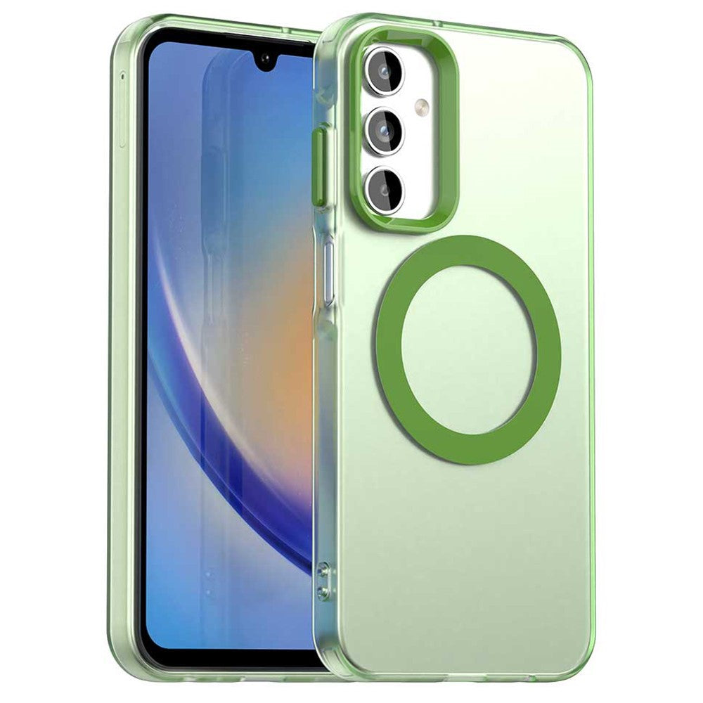 Til Samsung Galaxy A15 4G / 5G Magnetisk Etui PC+TPU+PET Anti-Fald Telefoncover