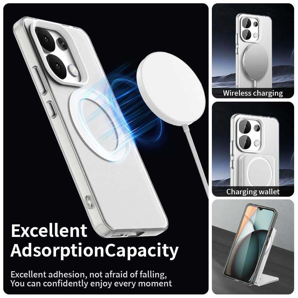 Magnetiskt skal för Xiaomi Redmi Note 13 4G PC+TPU+PET fallskyddande mobilskal