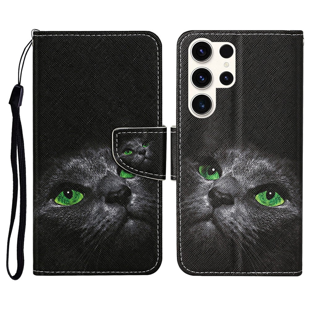 For Samsung Galaxy S25 Ultra Case Pattern Printing Protective Leather Folio Phone Cover