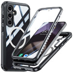 Samsung Galaxy S24 FE Magnetiskt Skal PC+TPU mobilskydd med Härdat Glas Skärmfilm