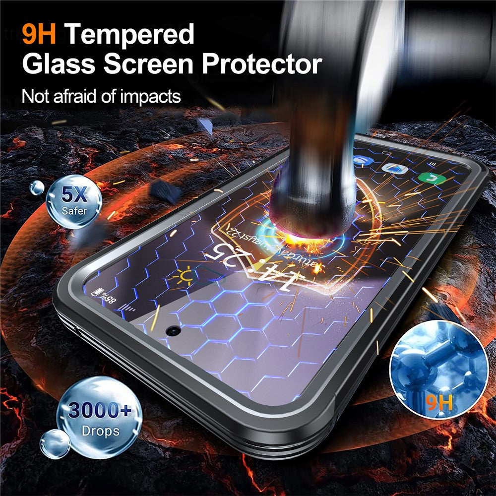Samsung Galaxy S24 FE Magnetiskt Skal PC+TPU mobilskydd med Härdat Glas Skärmfilm