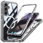 Samsung Galaxy S24 FE Magnetiskt Skal PC+TPU mobilskydd med Härdat Glas Skärmfilm