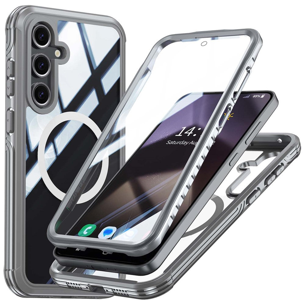 Samsung Galaxy S24 FE Magnetiskt Skal PC+TPU mobilskydd med Härdat Glas Skärmfilm