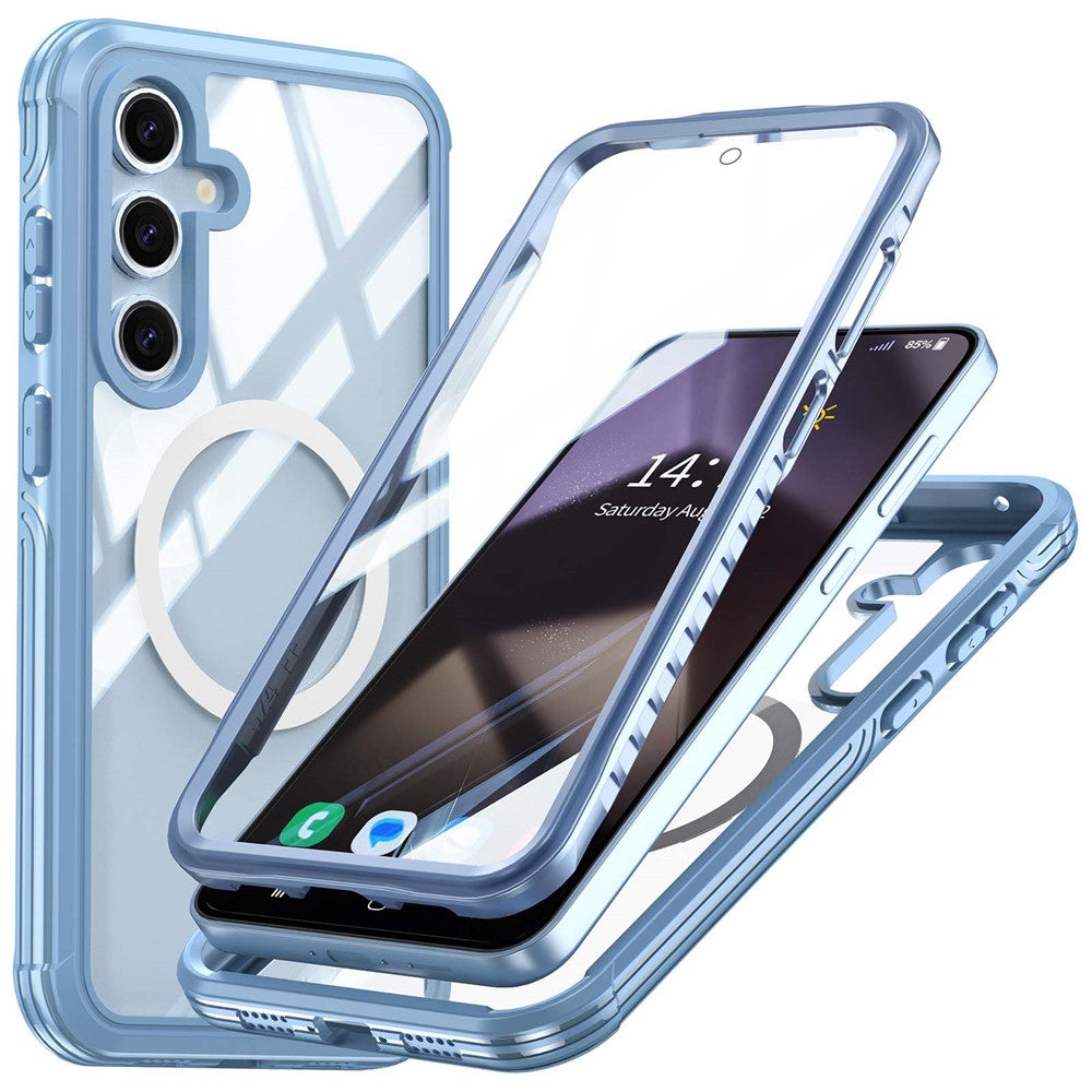 Samsung Galaxy S24 FE Magnetiskt Skal PC+TPU mobilskydd med Härdat Glas Skärmfilm