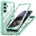 Samsung Galaxy S24 FE Magnetiskt Skal PC+TPU mobilskydd med Härdat Glas Skärmfilm