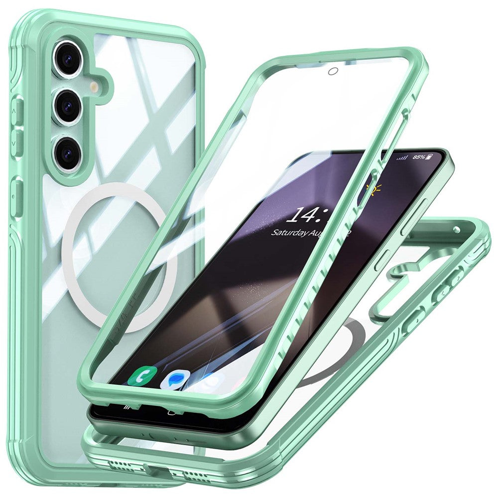 Samsung Galaxy S24 FE Magnetiskt Skal PC+TPU mobilskydd med Härdat Glas Skärmfilm