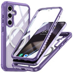 Samsung Galaxy S24 FE Magnetiskt Skal PC+TPU mobilskydd med Härdat Glas Skärmfilm