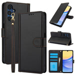 SY-003 Til Samsung Galaxy A37 5G / A56 5G / A36 5G etui PU-læder stander visning telefonpungcover med håndrem