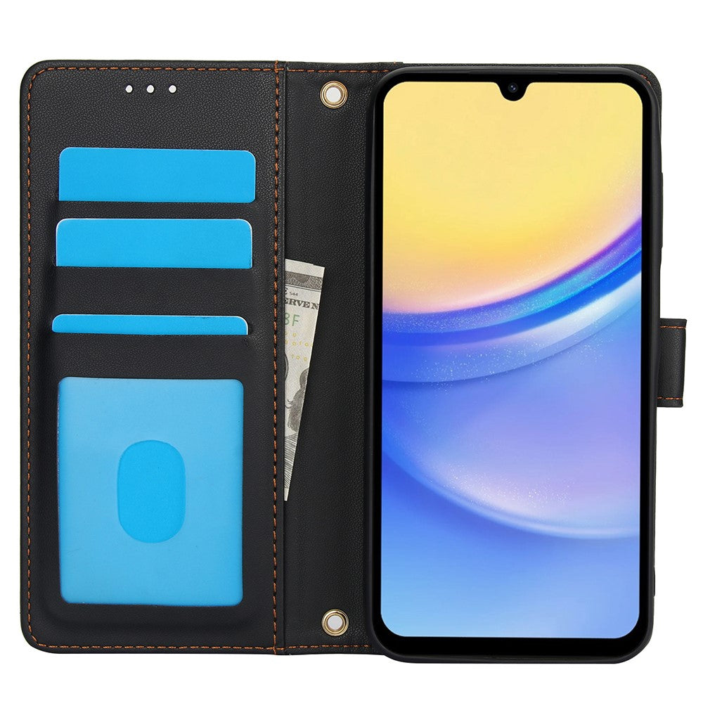SY-003 Til Samsung Galaxy A37 5G / A56 5G / A36 5G etui PU-læder stander visning telefonpungcover med håndrem