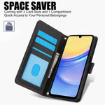 SY-003 Til Samsung Galaxy A37 5G / A56 5G / A36 5G etui PU-læder stander visning telefonpungcover med håndrem