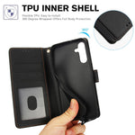SY-003 Til Samsung Galaxy A37 5G / A56 5G / A36 5G etui PU-læder stander visning telefonpungcover med håndrem