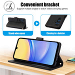 SY-003 Til Samsung Galaxy A37 5G / A56 5G / A36 5G etui PU-læder stander visning telefonpungcover med håndrem