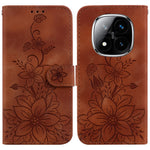 For Xiaomi Redmi Note 14 Pro 5G / Poco X7 5G Case Lily Flower Imprint Leather Phone Cover with Stand