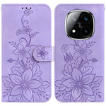 For Xiaomi Redmi Note 14 Pro 5G / Poco X7 5G Case Lily Flower Imprint Leather Phone Cover with Stand