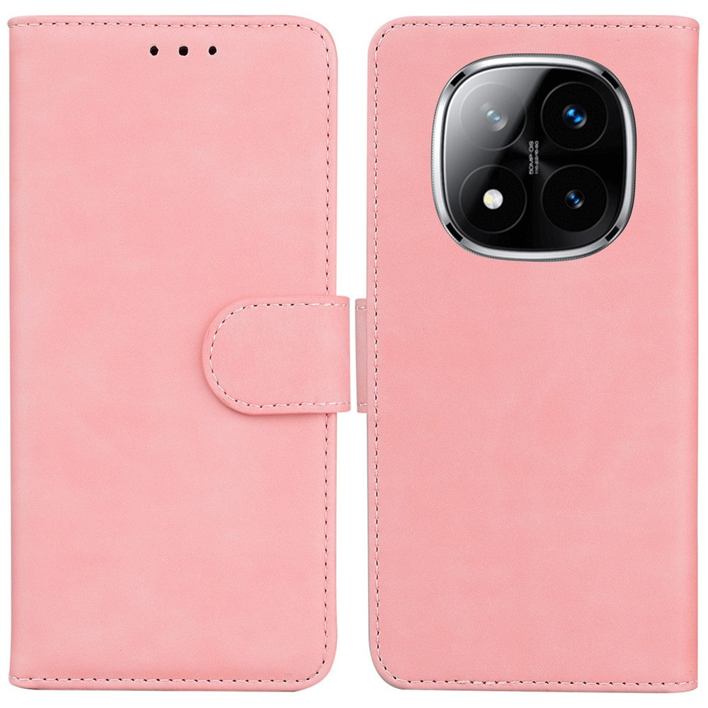 For Xiaomi Redmi Note 14 Pro 5G / Poco X7 5G Case Solid Color Leather Wallet Phone Cover