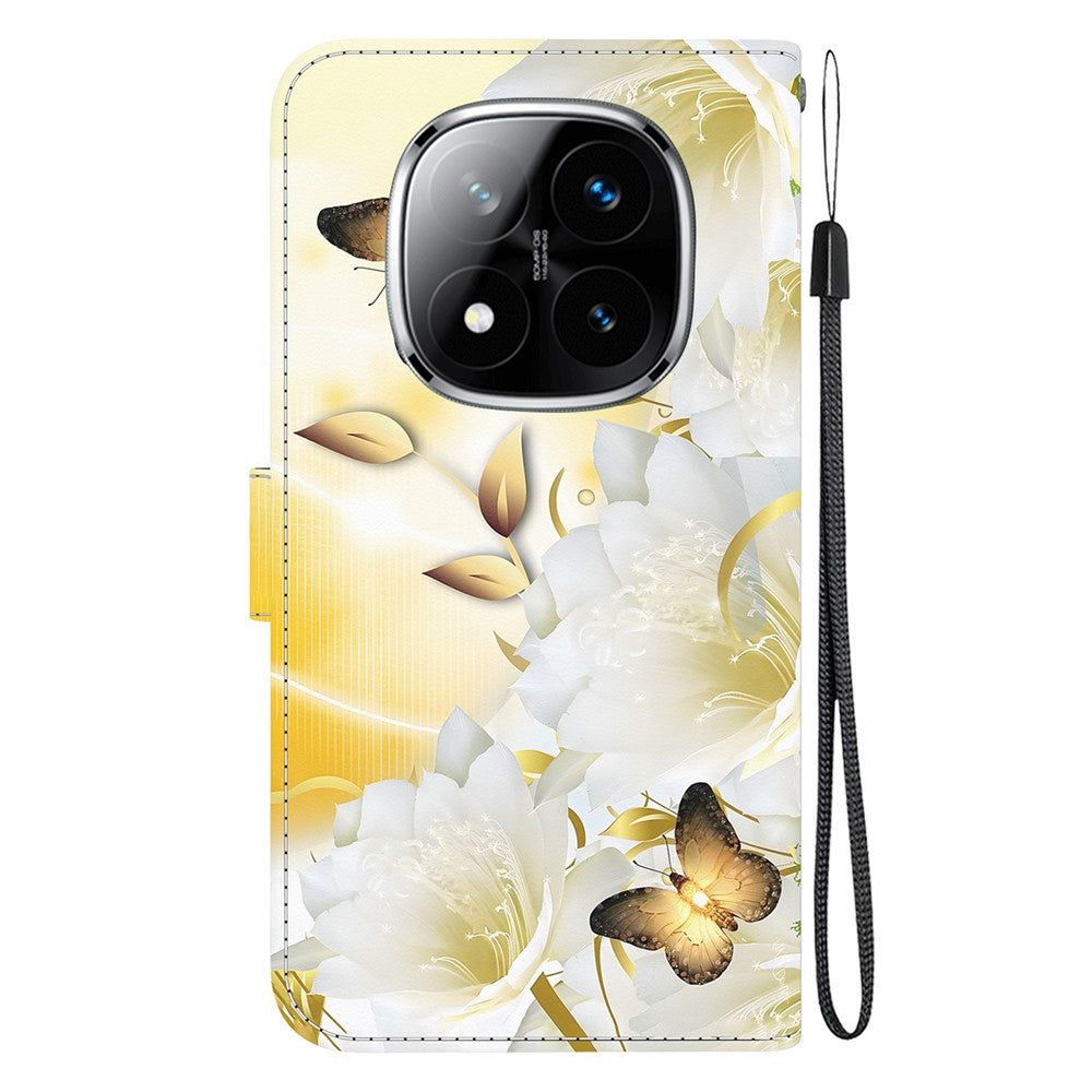 For Xiaomi Redmi Note 14 Pro 5G / Poco X7 5G Wallet Phone Case Anti-Drop Leather Flip Cover Pattern Printing